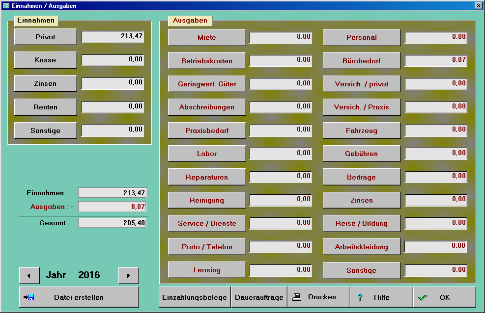 Einnahmen / Ausgaben
