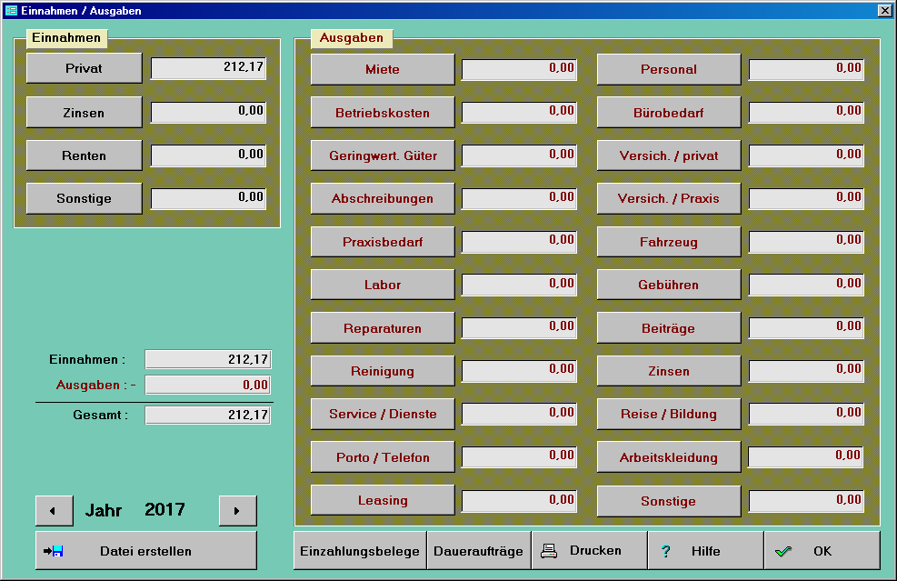 Einnahmen / Ausgaben