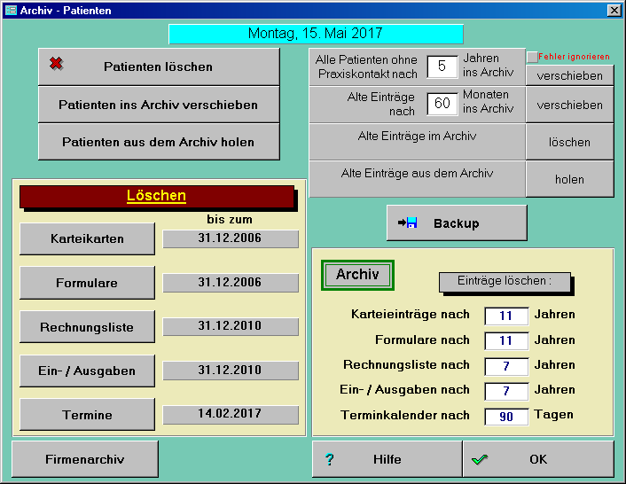 Archiv - Patienten