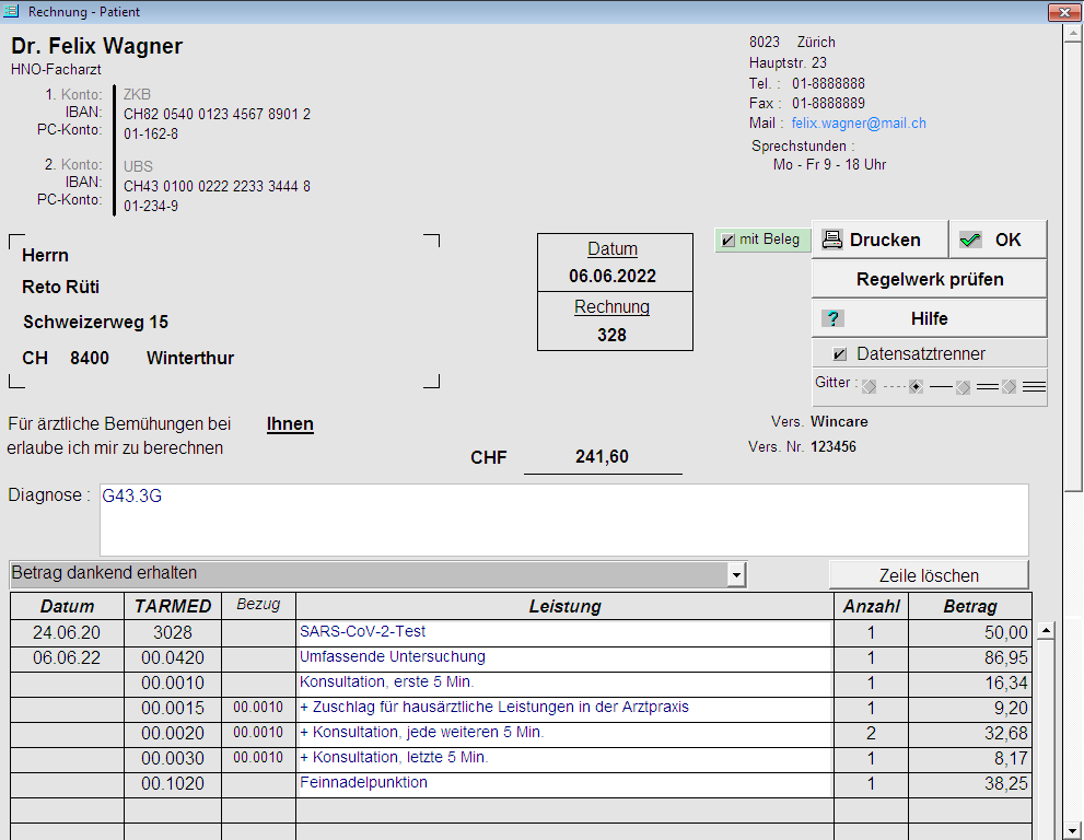 Rechnung - Patient