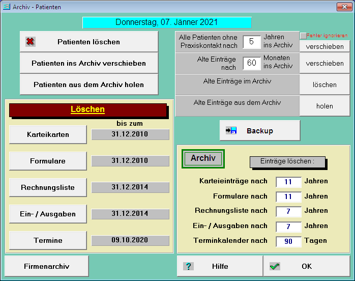Archiv - Patienten