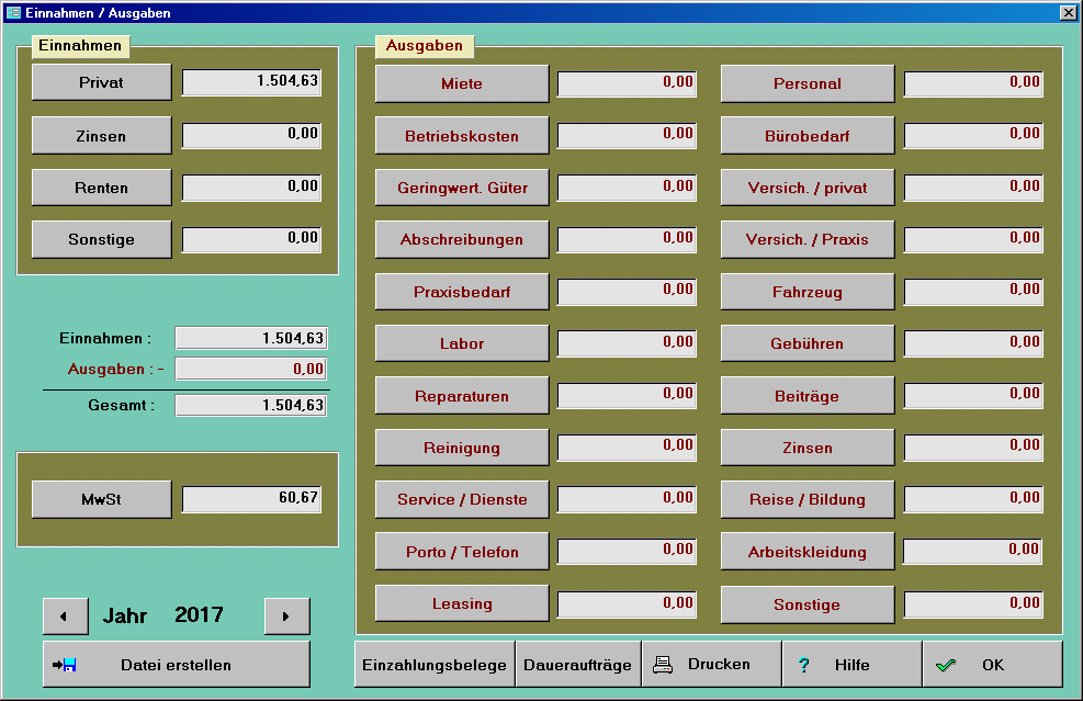 Einnahmen / Ausgaben